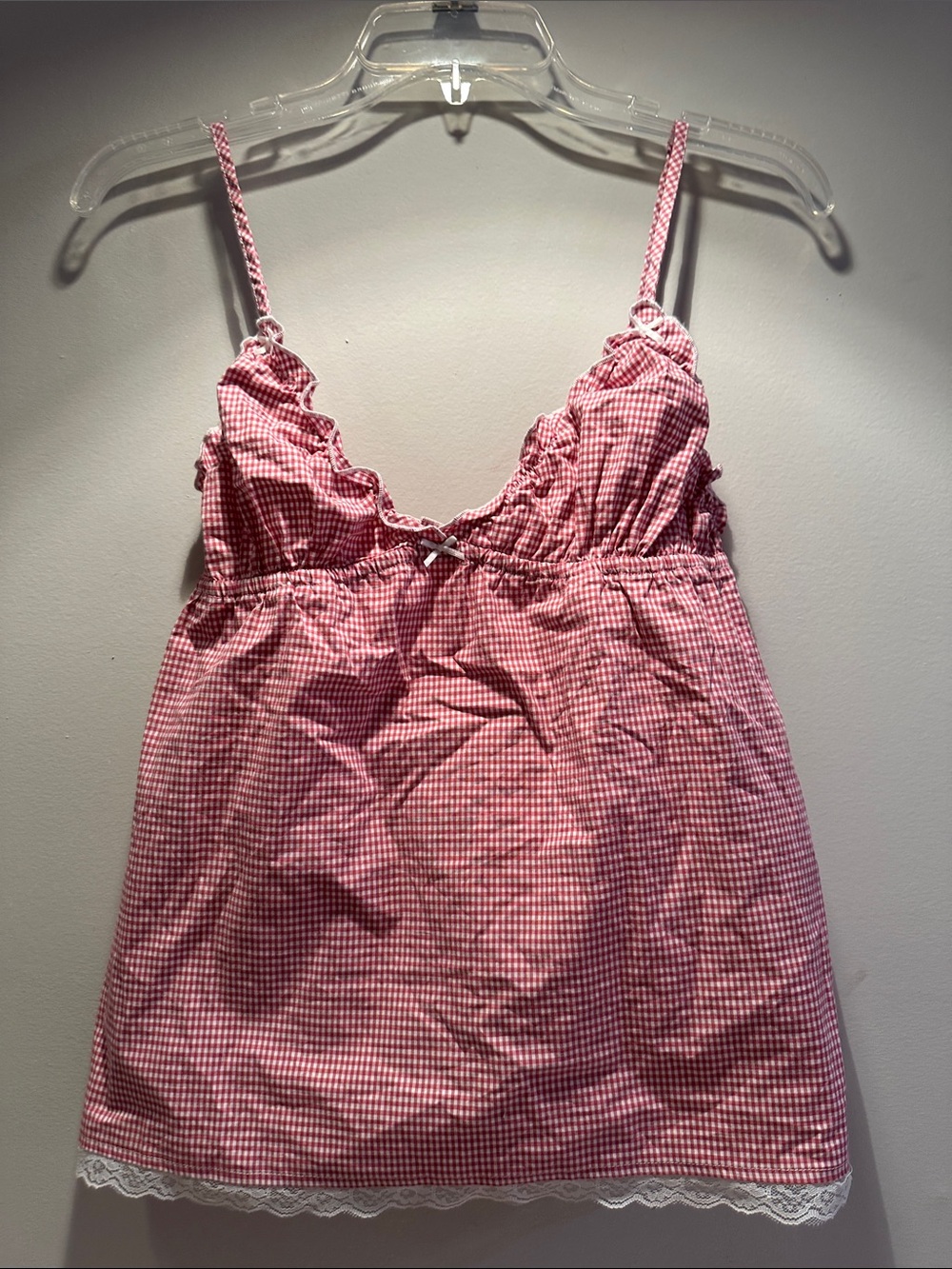 Brandy Melville Red and White Gingham Top